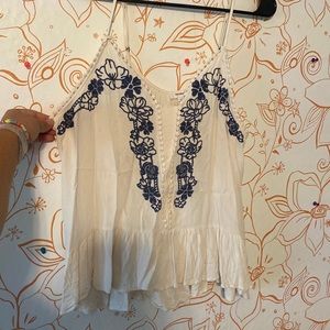 Floral Detail Spaghetti Strap Top
